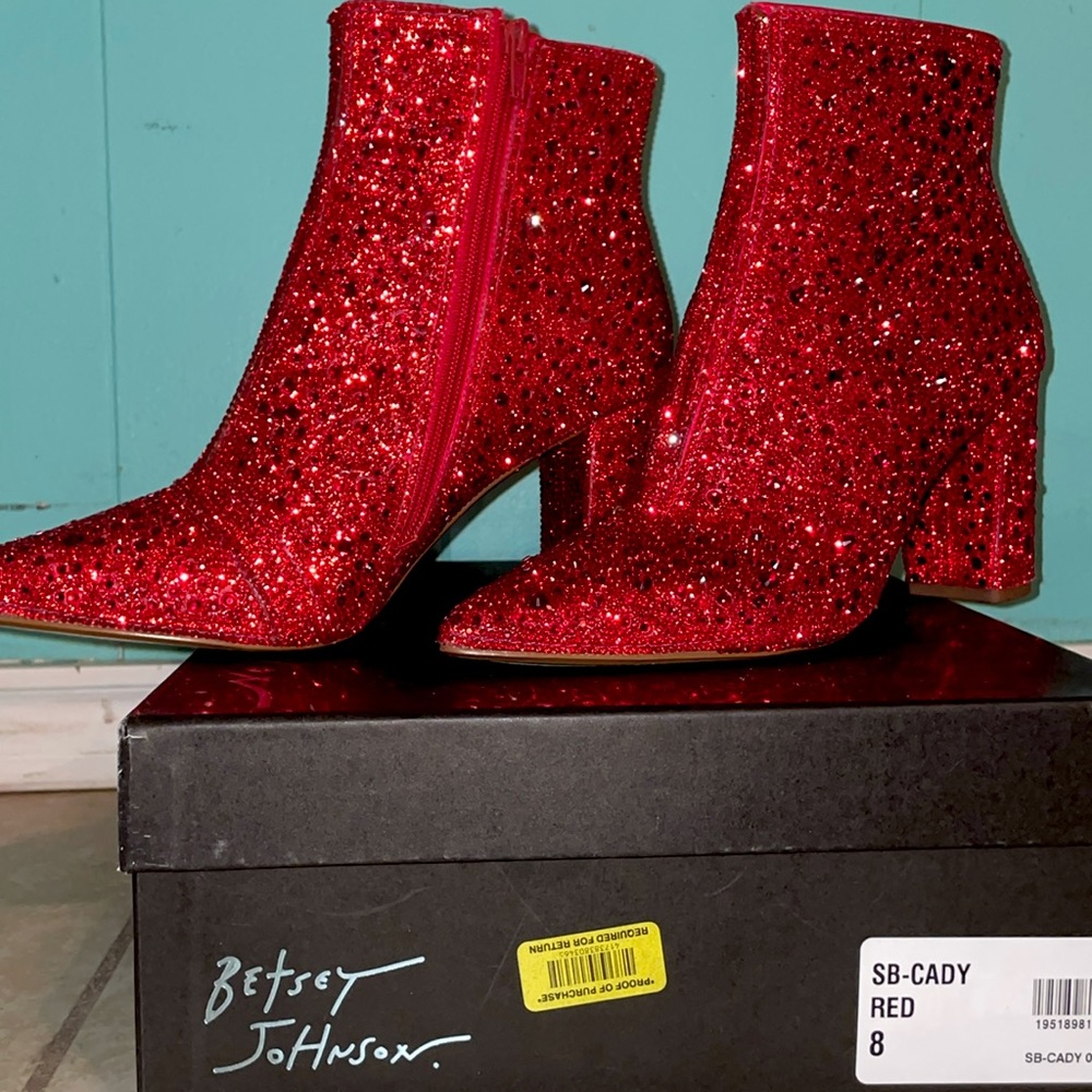 Betsey Johnson Cady Red Booties
